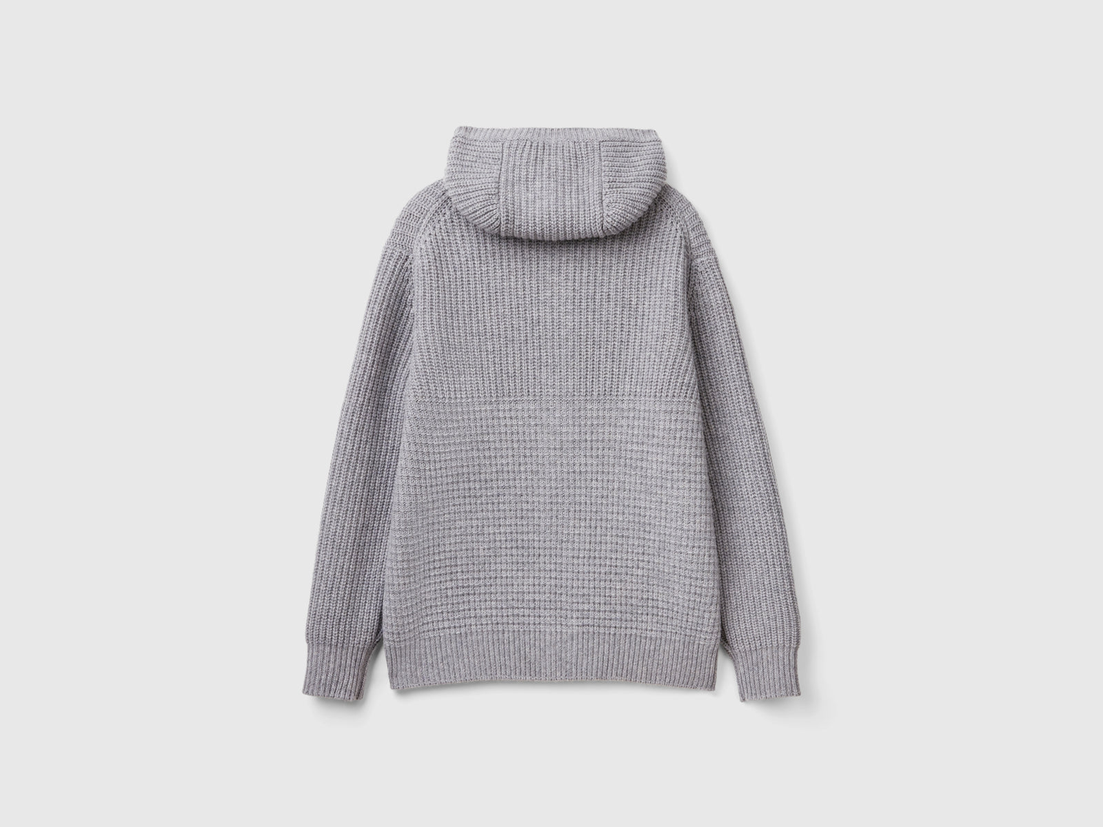 Giaccone in pura lana Shetland da uomo grigio chiaro 2 | Benetton Outlet
