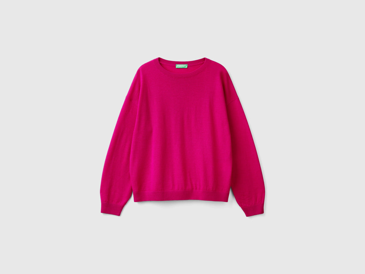 Maglia con scollo a barchetta in pura lana Merino