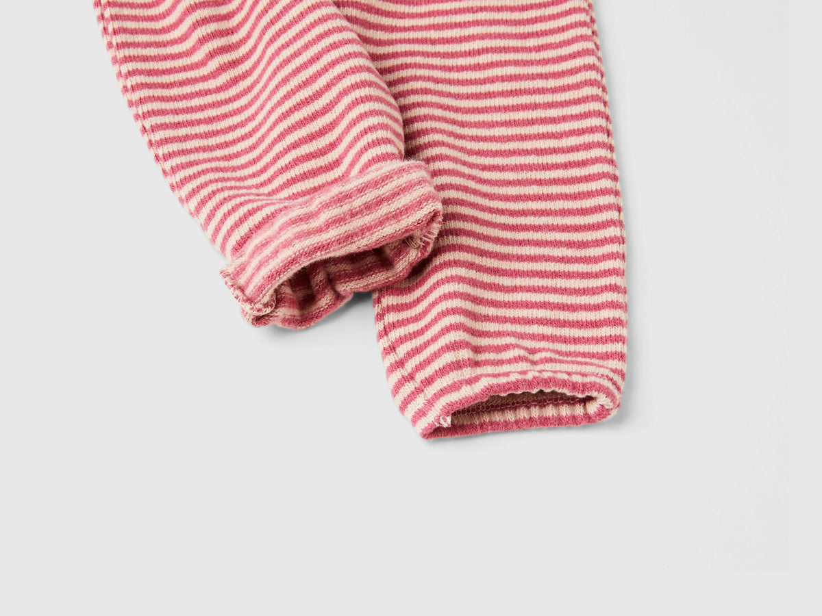 Pantaloni a righe in misto cotone riciclato