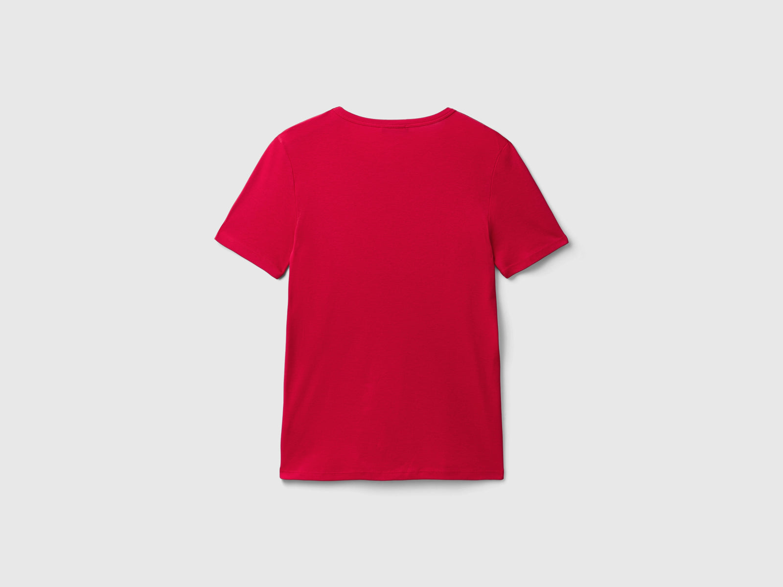 T-shirt in cotone a fibra lunga da donna rosso 2 | Benetton Outlet