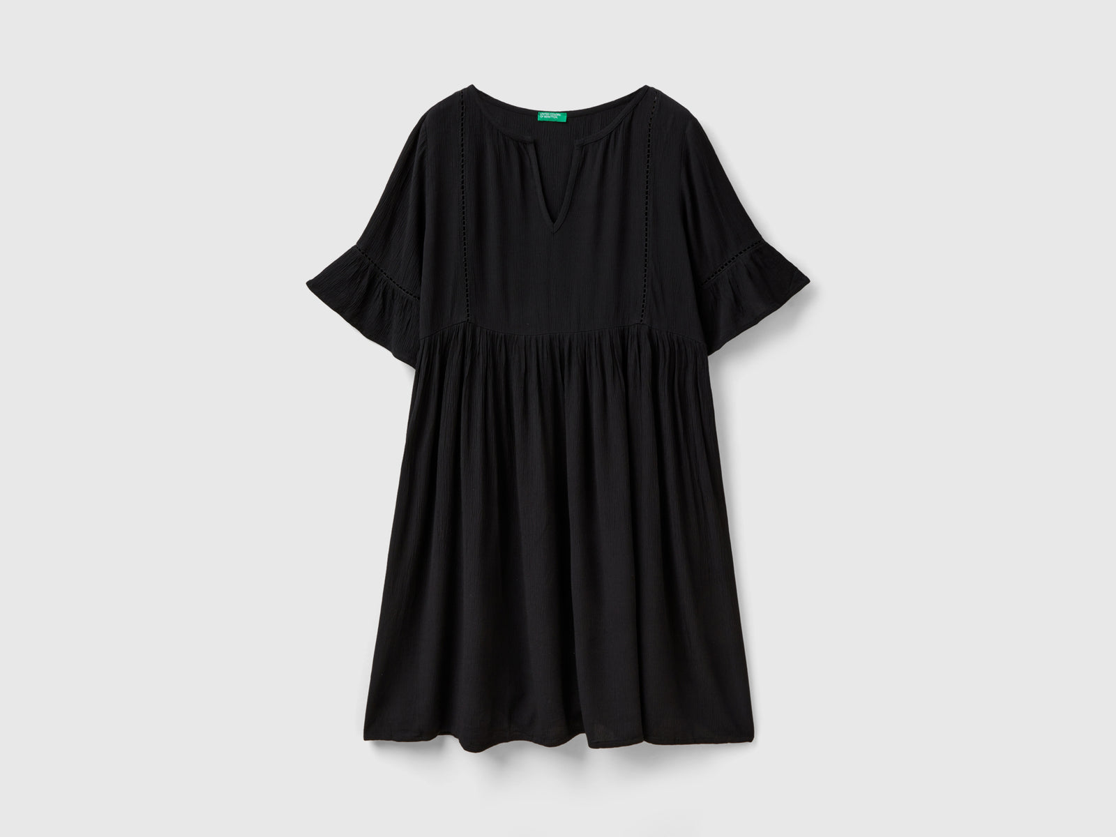Kaftano in pura viscosa da donna nero | Benetton Outlet