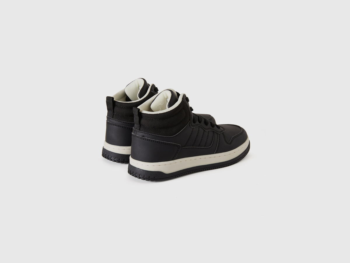 Sneakers alte in tessuto spalmato e mesh