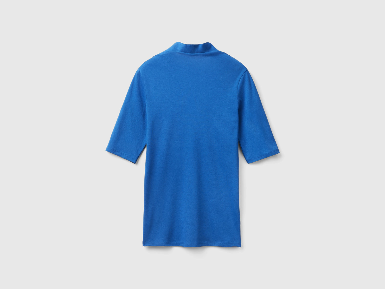 T-shirt slim fit in cotone a fibra lunga da donna avio 2 | Benetton Outlet