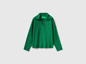 Maglia boxy fit con collo a polo