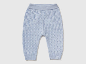 Pantaloni con trecce in misto lana
