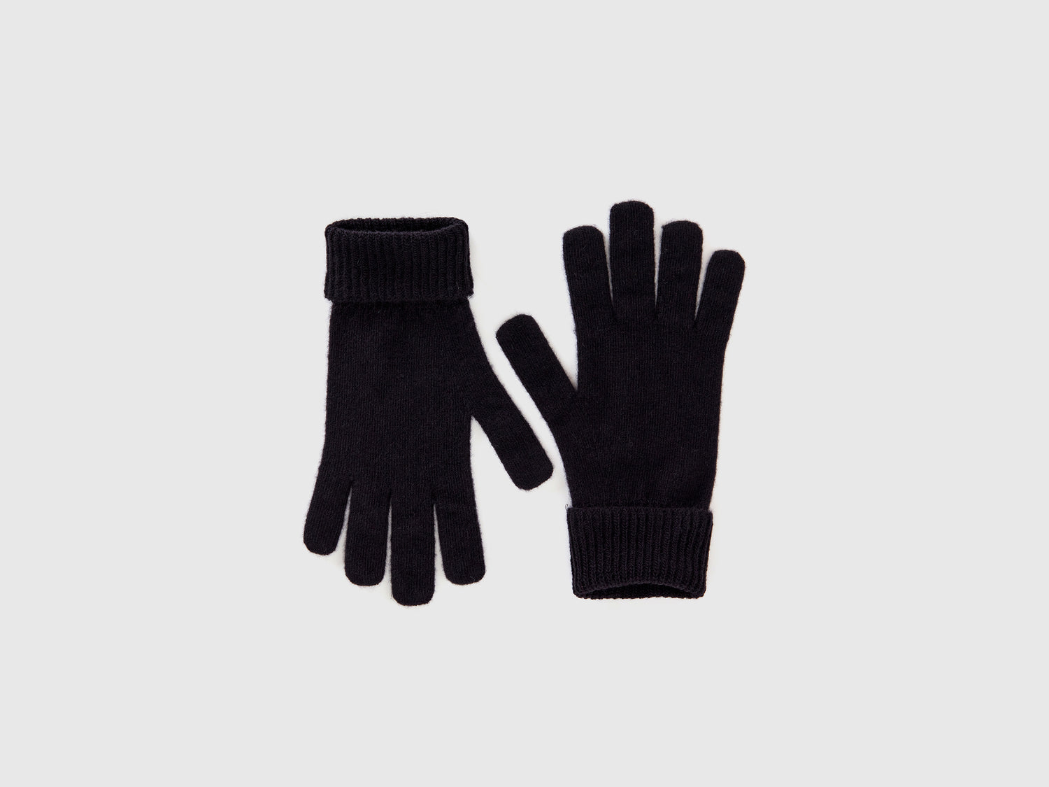 Guanti in pura lana Merino da donna nero | Benetton Outlet