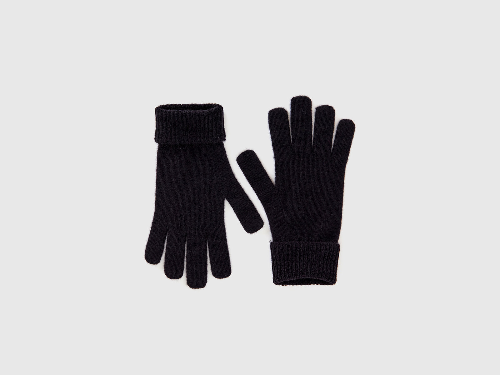 Guanti in pura lana Merino da donna nero | Benetton Outlet