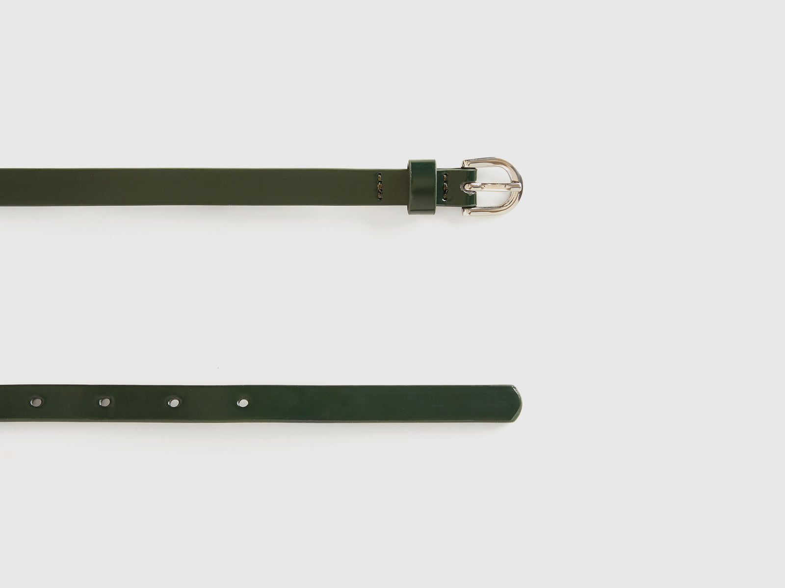 Cintura bassa effetto vernice da donna verde scuro 2 | Benetton Outlet