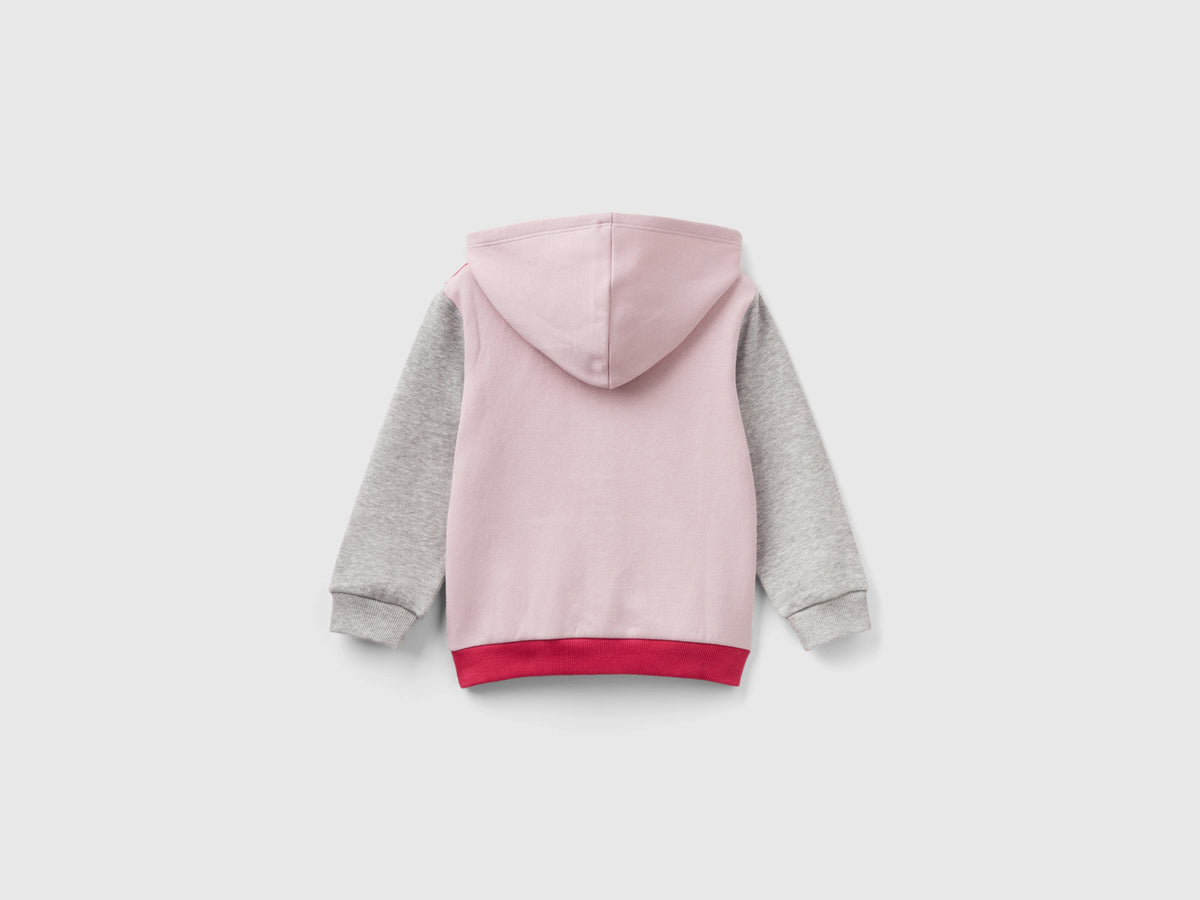 Felpa con zip in misto cotone