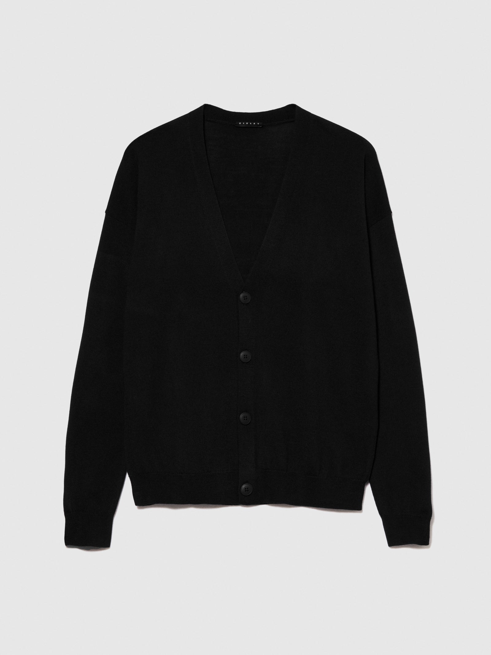 Cardigan in maglia da uomo nero | Sisley Outlet