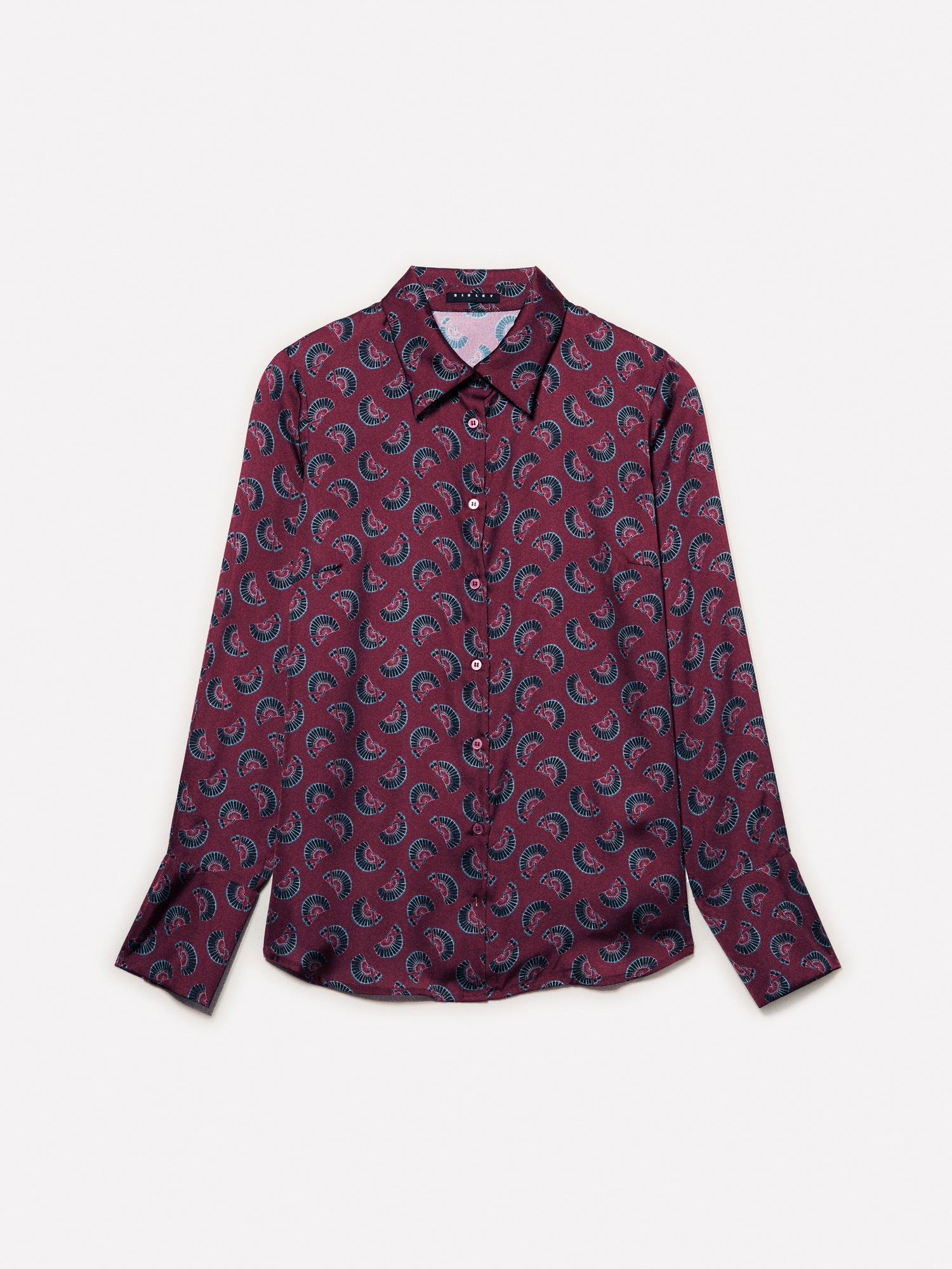 Camicia blush in satin stampato da donna fard | Sisley Outlet