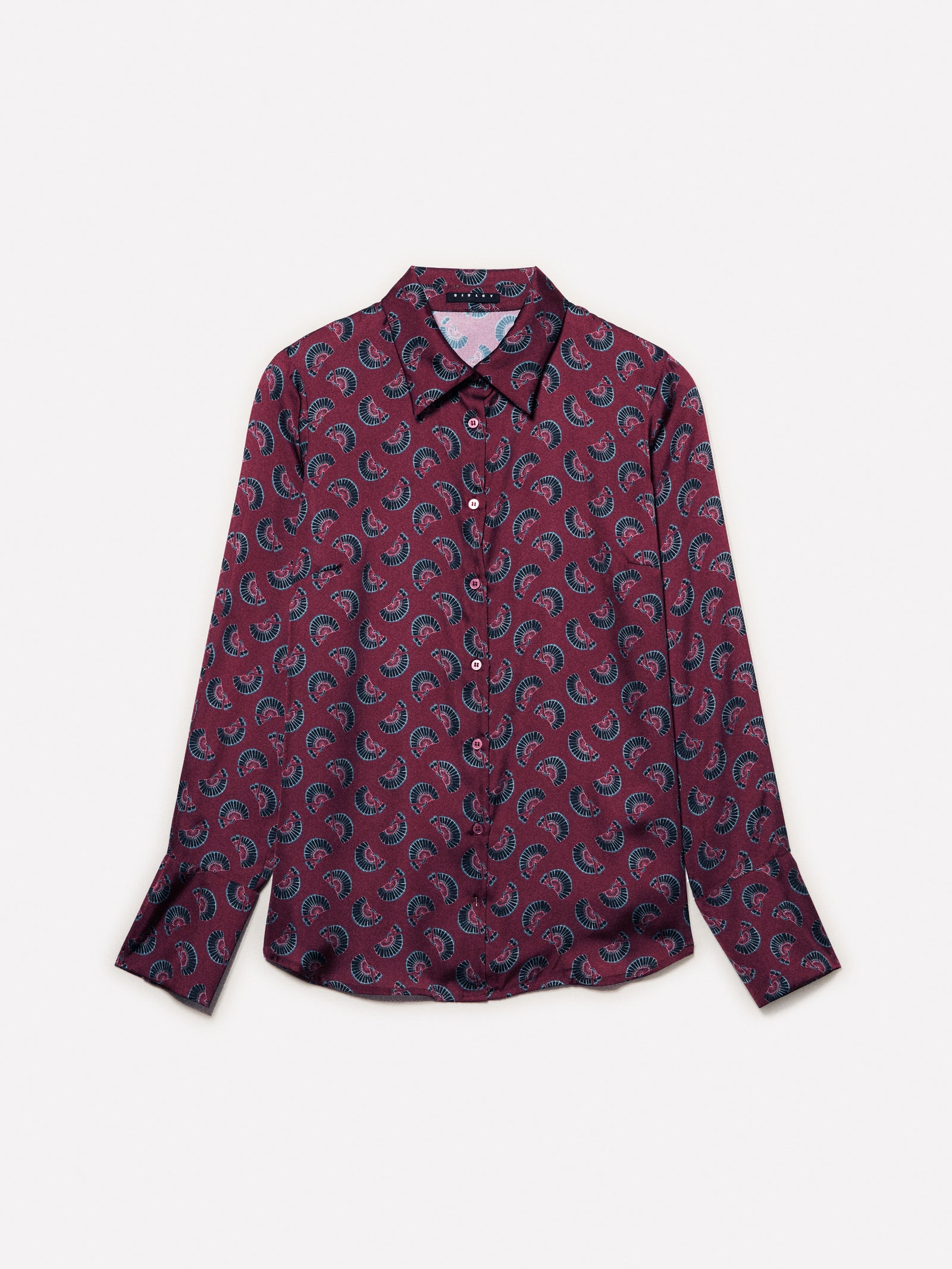 Camicia blush in satin stampato da donna fard | Sisley Outlet