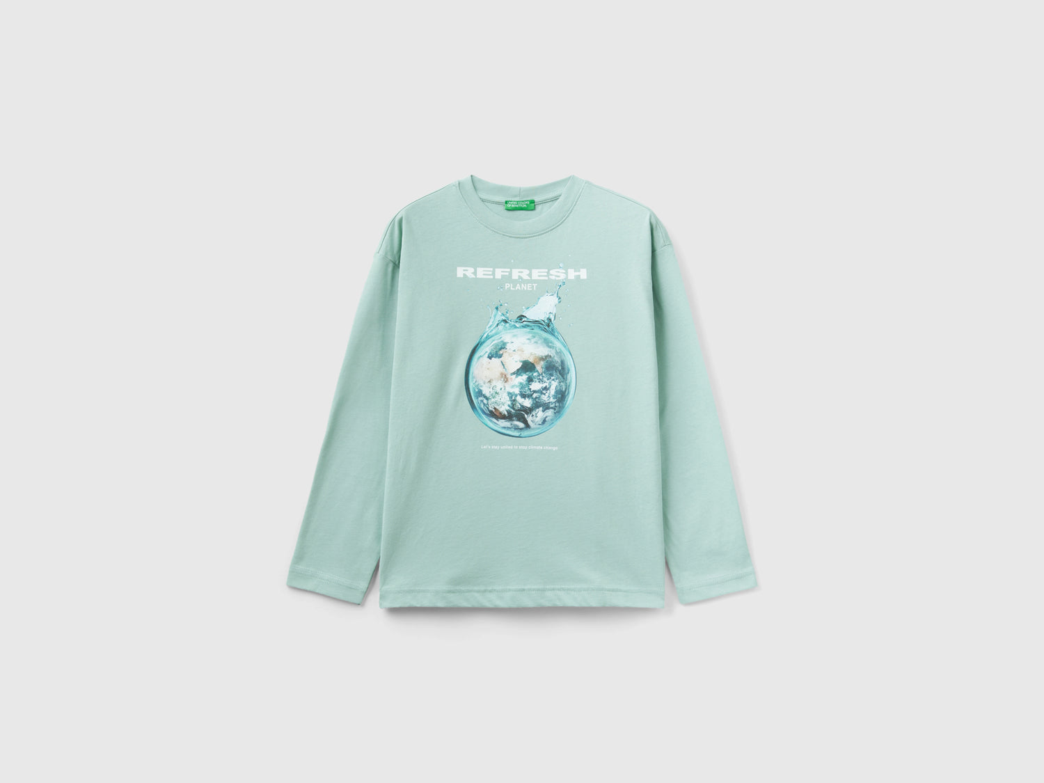 T-shirt in caldo cotone con stampa da bambino azzurro | Benetton Outlet