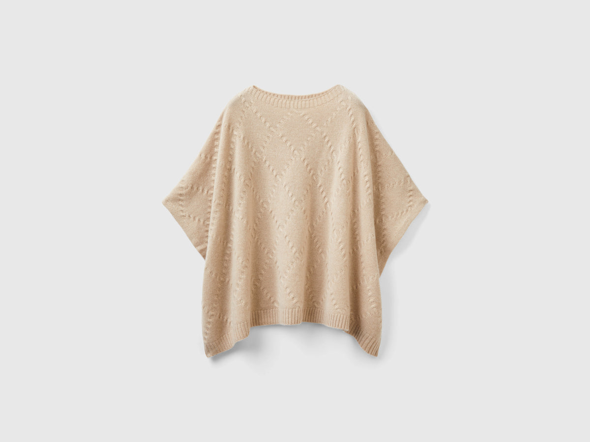 Mantella a losanghe in puro cashmere