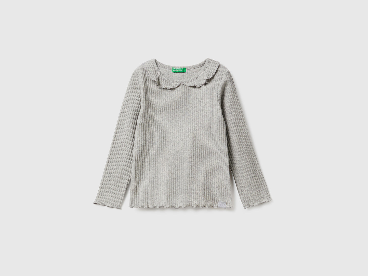 T-shirt con colletto a manica lunga da bimba marrone | Benetton Outlet