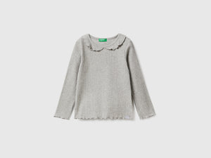 T-shirt con colletto a manica lunga