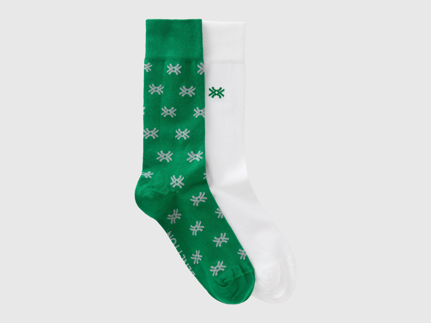 Due calzini bianco e da uomo verde | Benetton Outlet