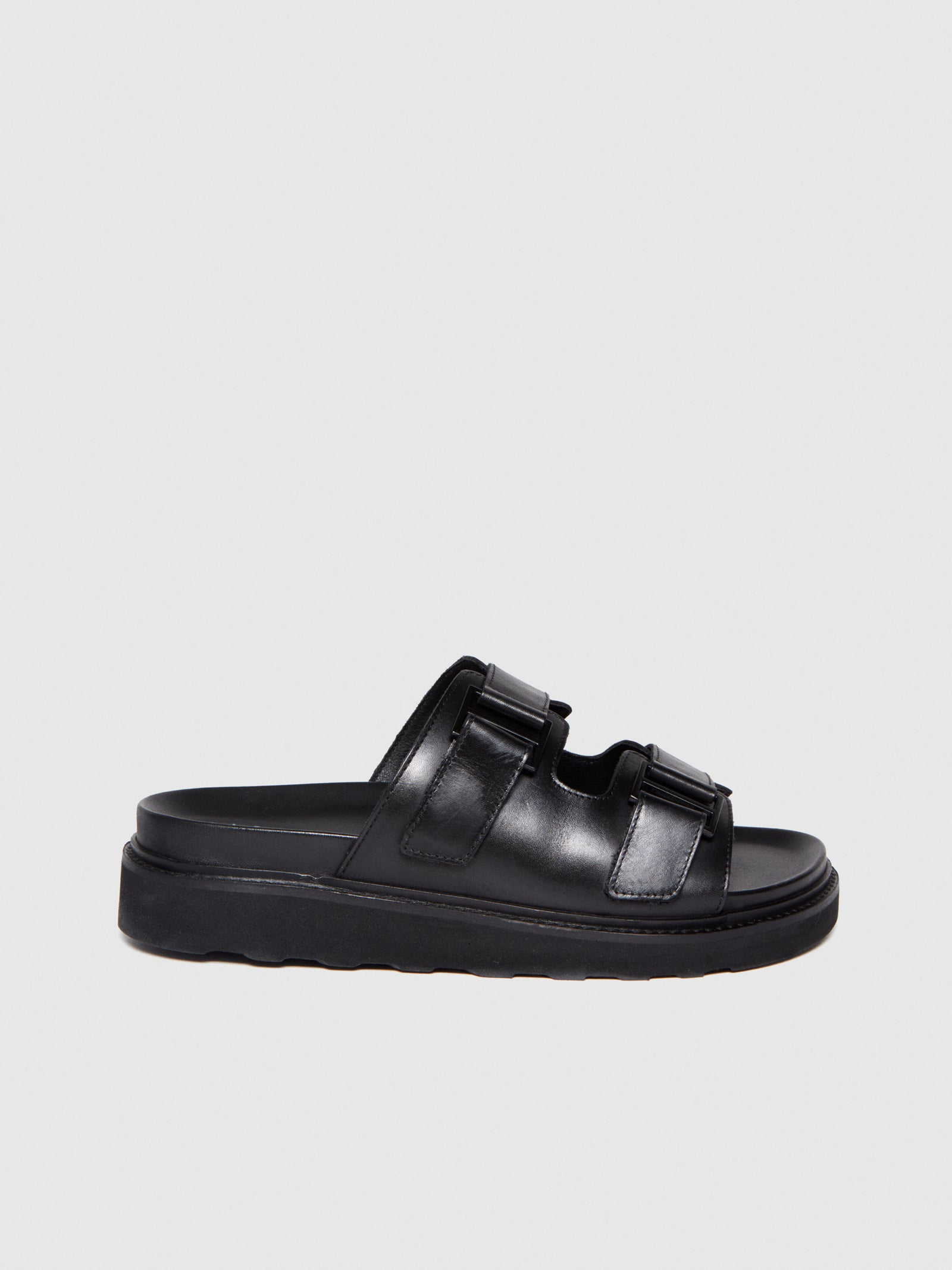 Sandali in pelle da uomo nero 4 | Sisley Outlet