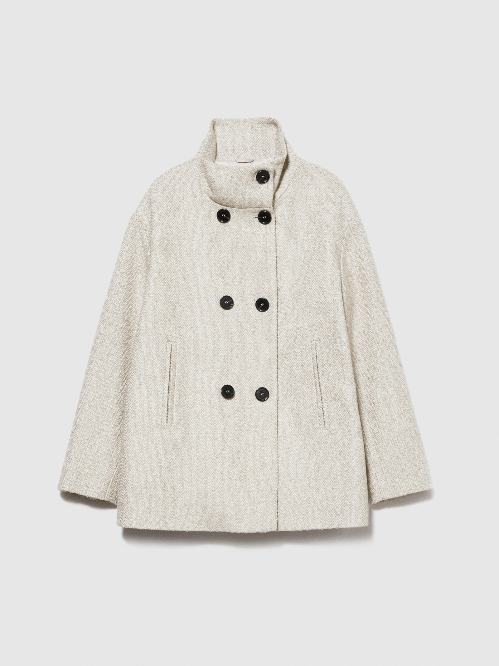 Cappotto con collo alto da donna bianco panna | Sisley Outlet