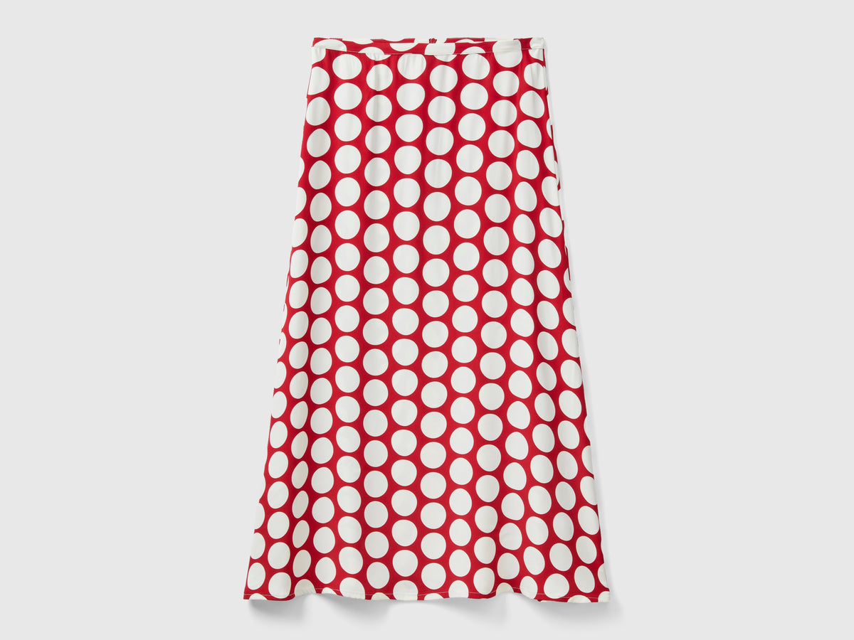 Gonna a pois in satin