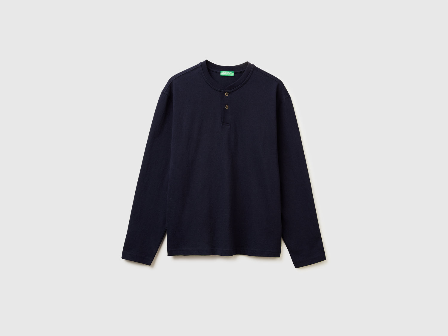 T-shirt con scollo serafino da uomo blu scuro | Benetton Outlet
