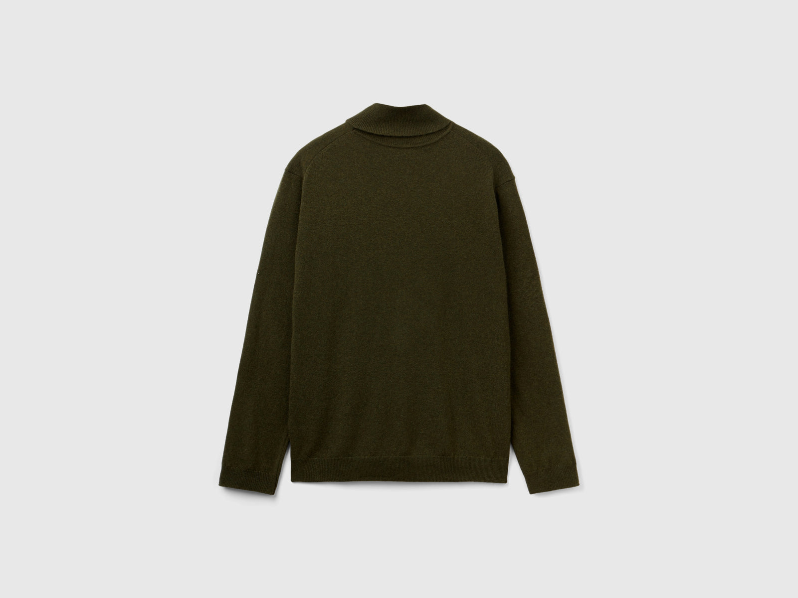 Dolcevita in pura lana Merino da uomo verde militare 2 | Benetton Outlet