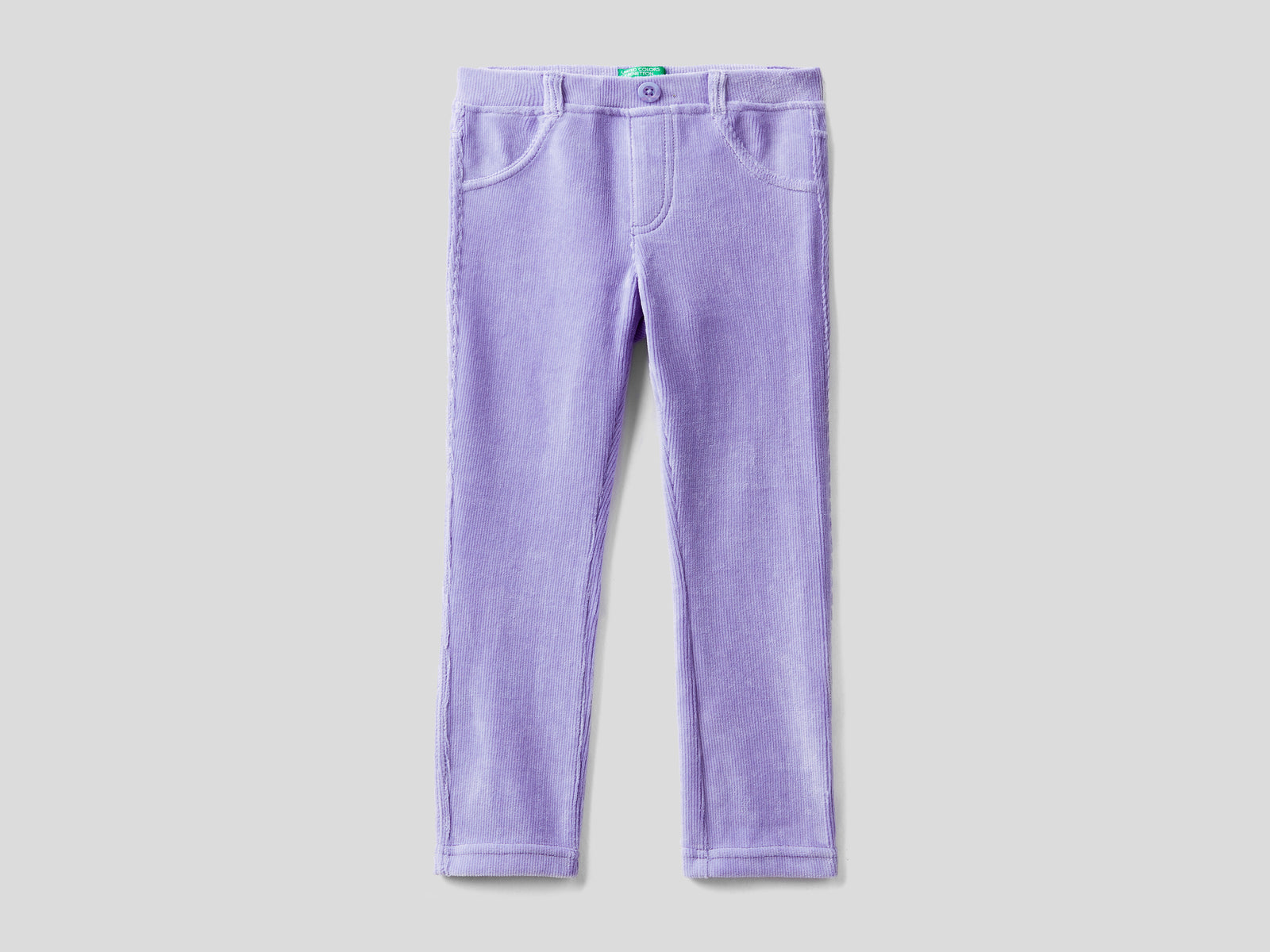 Pantaloni in ciniglia a costine da bimba lilla | Benetton Outlet