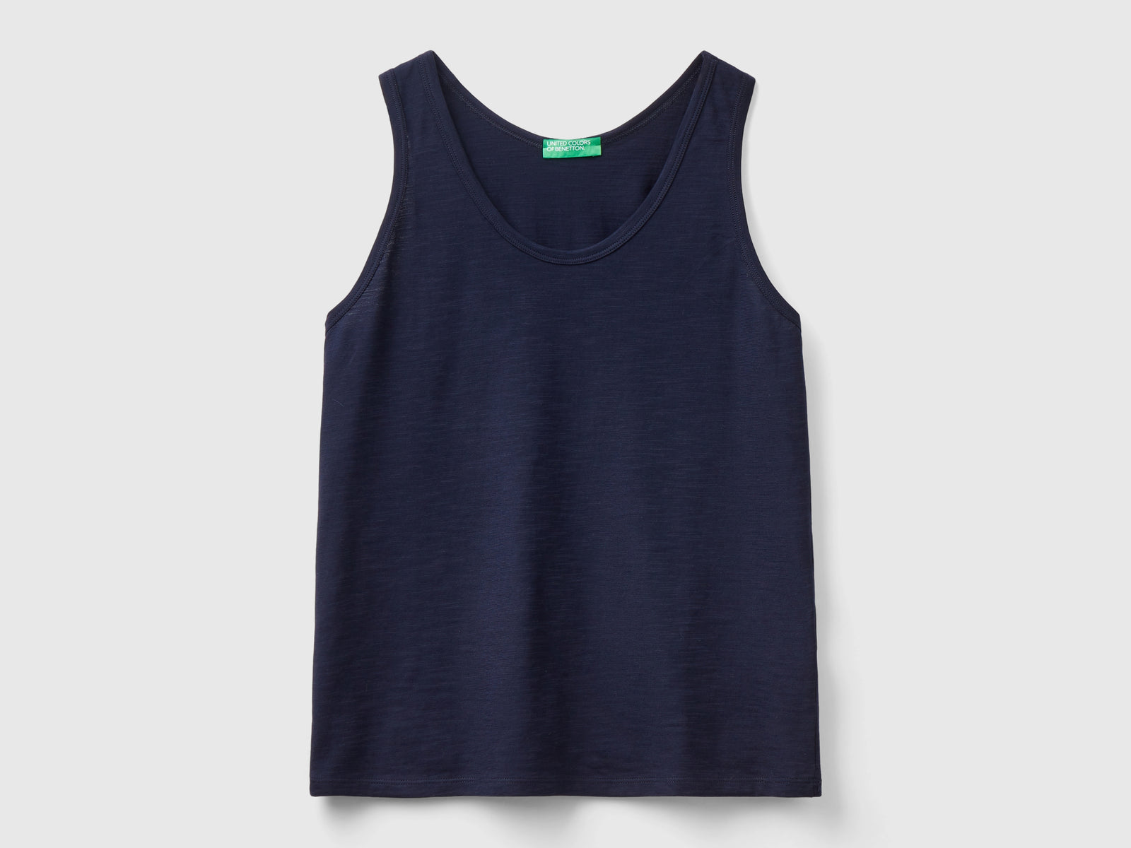 Canotta in cotone leggero da donna blu scuro | Benetton Outlet