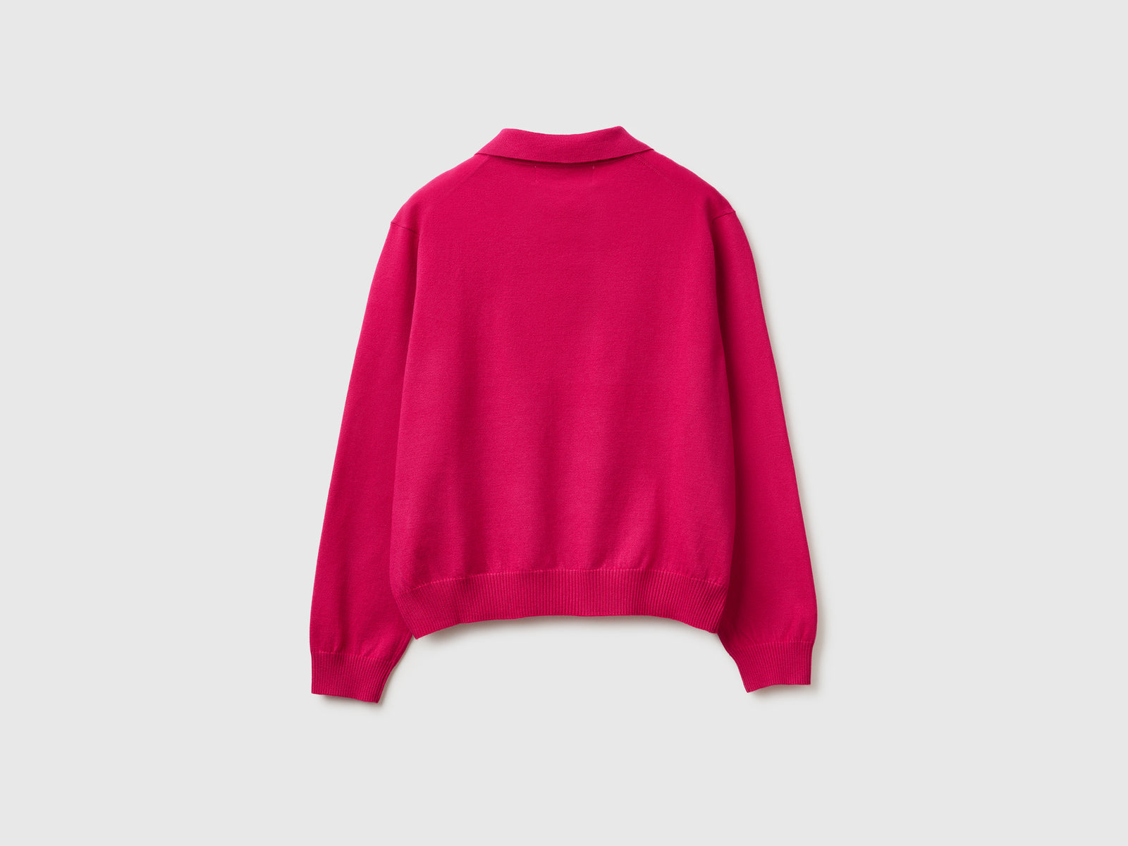 Polo in maglia di misto viscosa da donna rosso 2 | Benetton Outlet