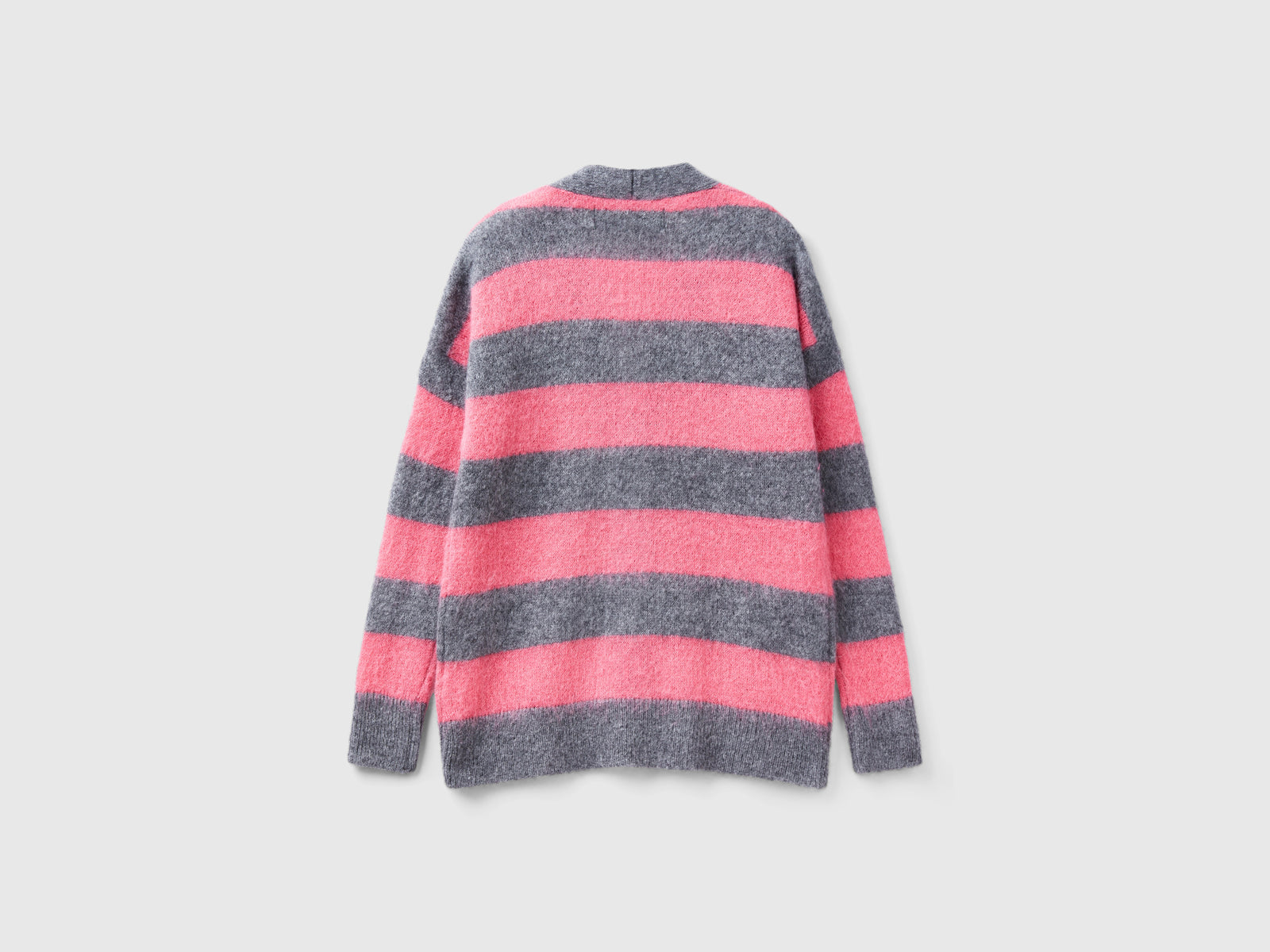 Cardigan a righe in misto alpaca da donna grigio scuro 2 | Benetton Outlet