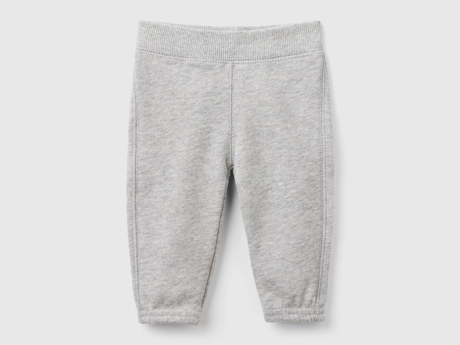 Pantaloni in felpa di cotone bio da neonato grigio chiaro | Benetton Outlet
