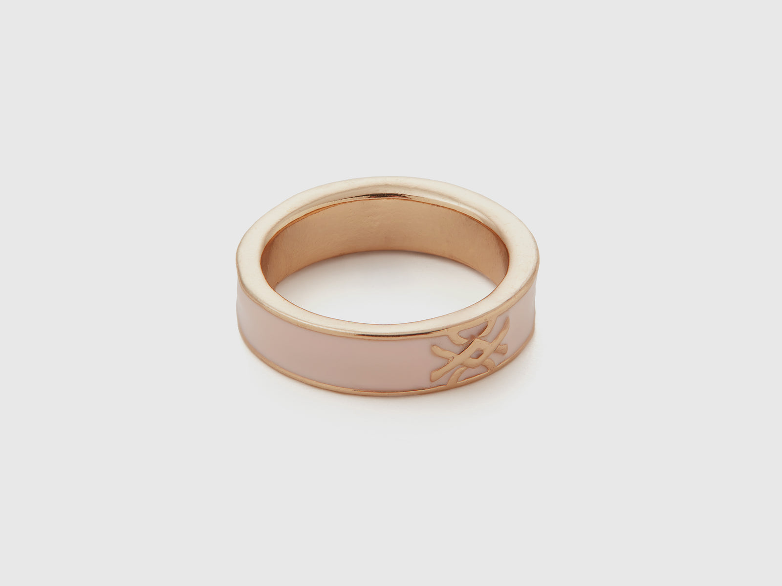 Anello a fascia rosa chiaro con logo da donna rosa tenue 2 | Benetton Outlet