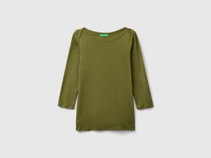 T-shirt con scollo a barchetta 100% cotone