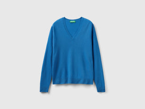 Maglia con scollo a V in pura lana Merino