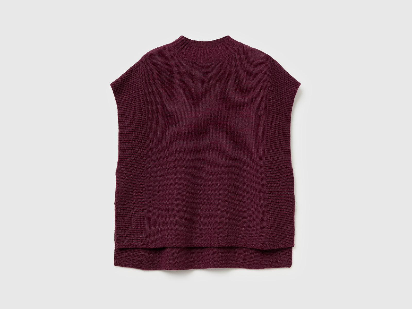 Gilet lupetto in misto lana da donna prugna | Benetton Outlet