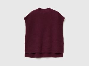 Gilet lupetto in misto lana