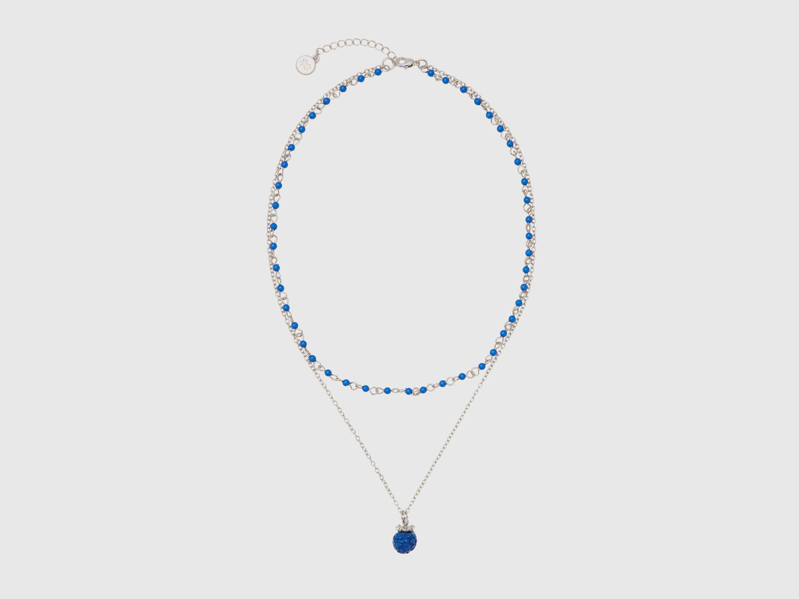 Collana doppio filo con pendente mora da donna blu | Benetton Outlet
