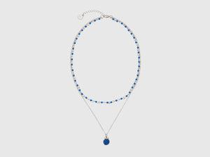 Collana doppio filo con pendente mora