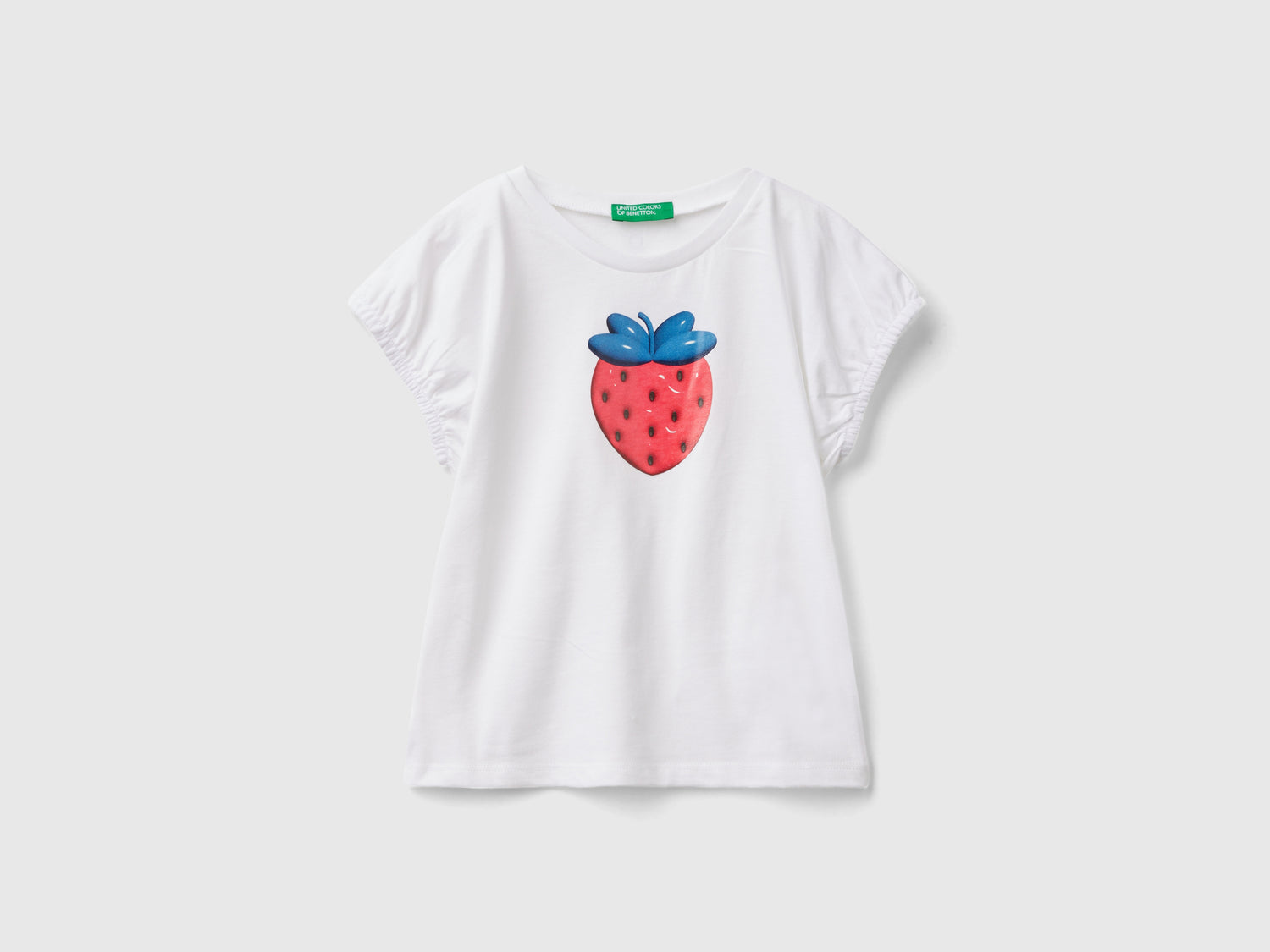 Maglietta con stampa effetto palloncino da bimba bianco | Benetton Outlet
