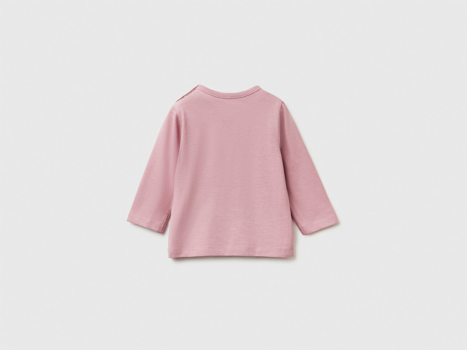 T-shirt a manica lunga in caldo cotone da neonato malva 2 | Benetton Outlet