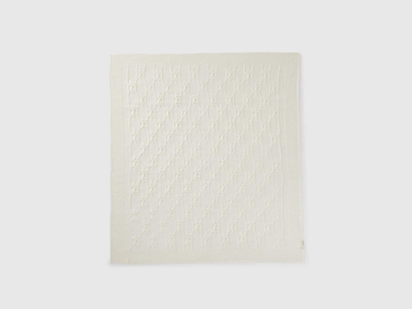 Coperta con trecce da neonato bianco panna 2 | Benetton Outlet