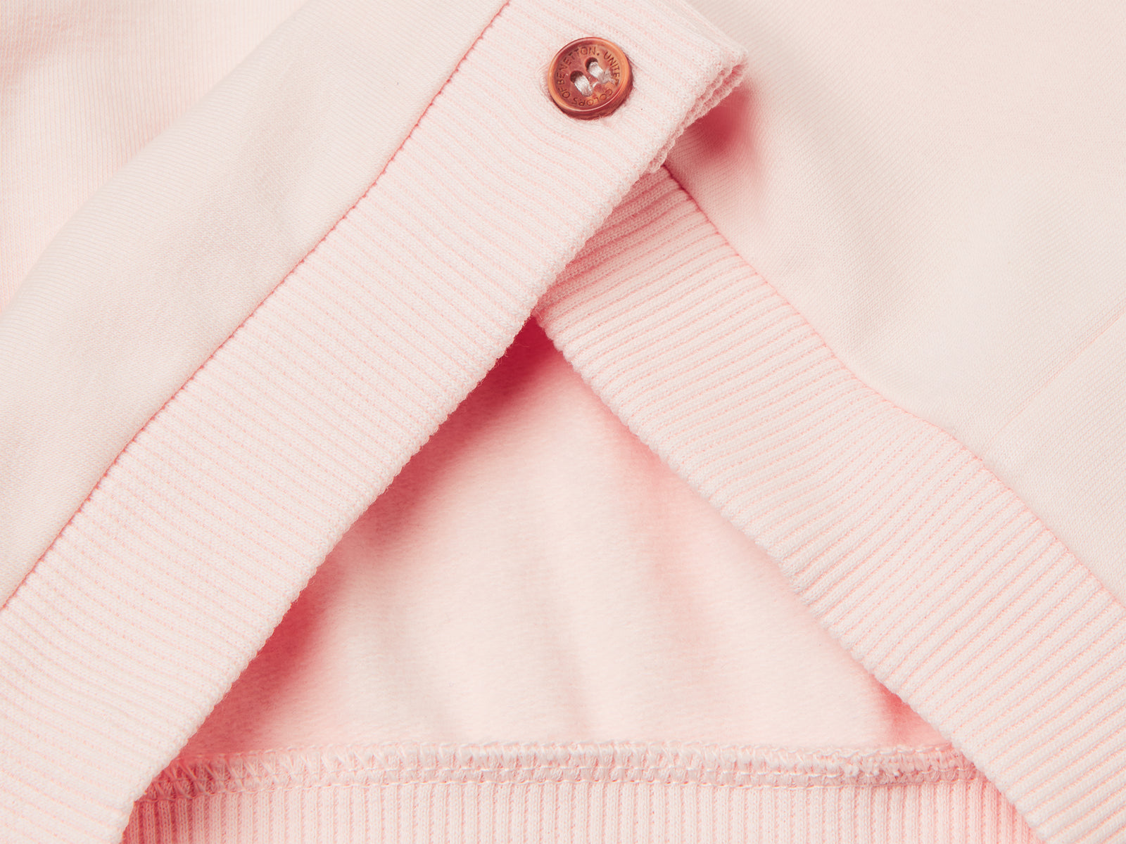 Calda felpa con stampa logo da neonato rosa tenue 3 | Benetton Outlet