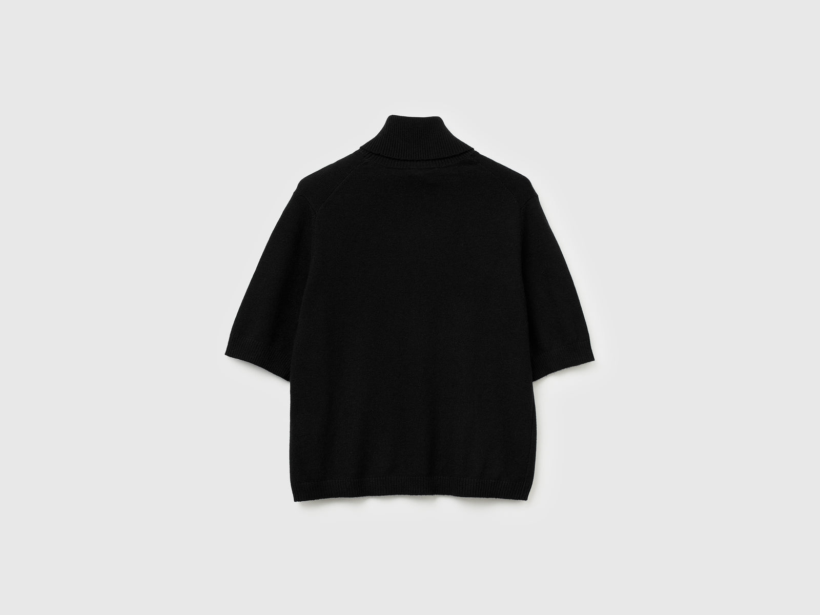 Dolcevita a manica corta in misto cashmere da donna nero 2 | Benetton Outlet