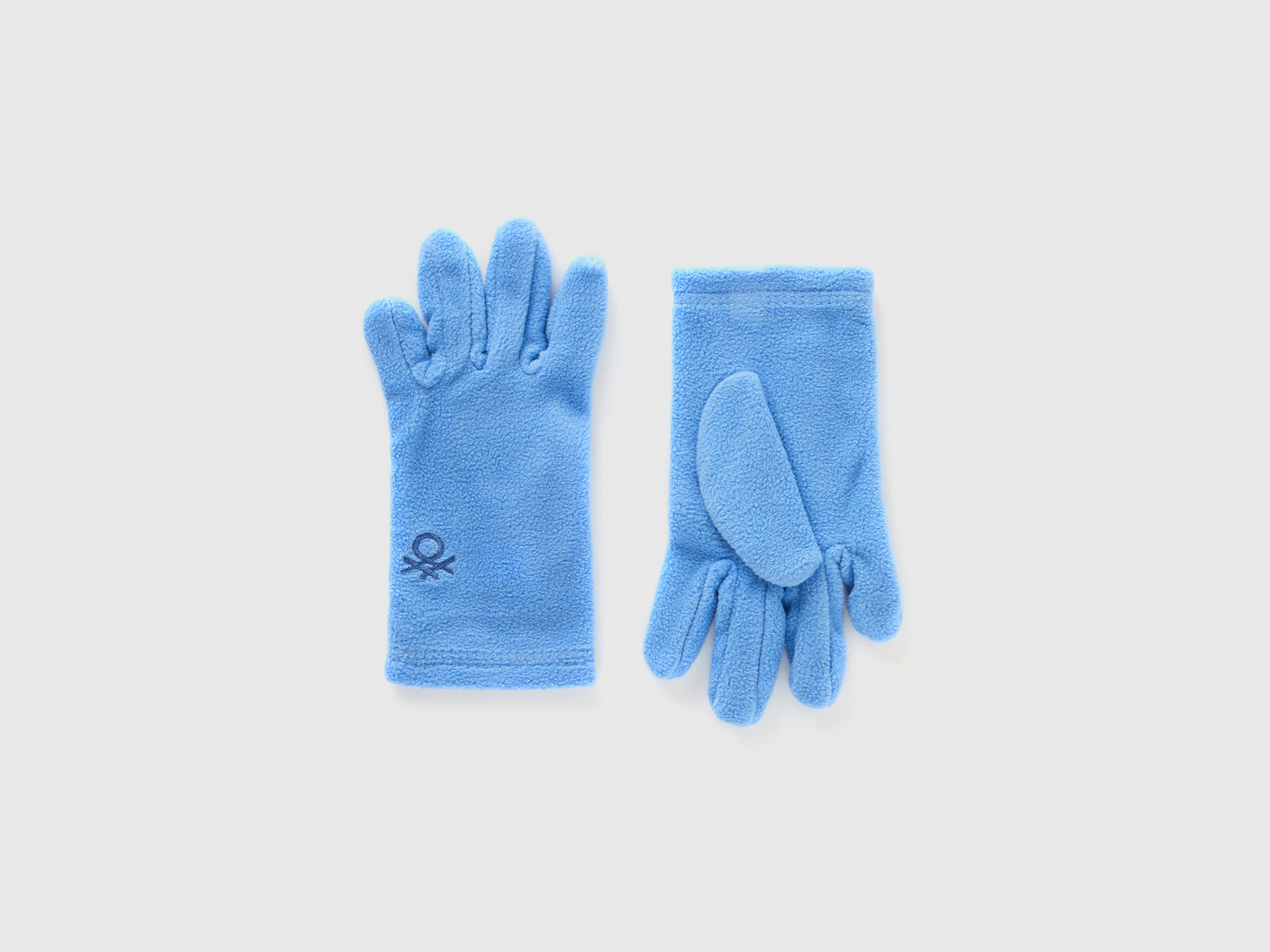 Guanti in pile da bambino blu | Benetton Outlet