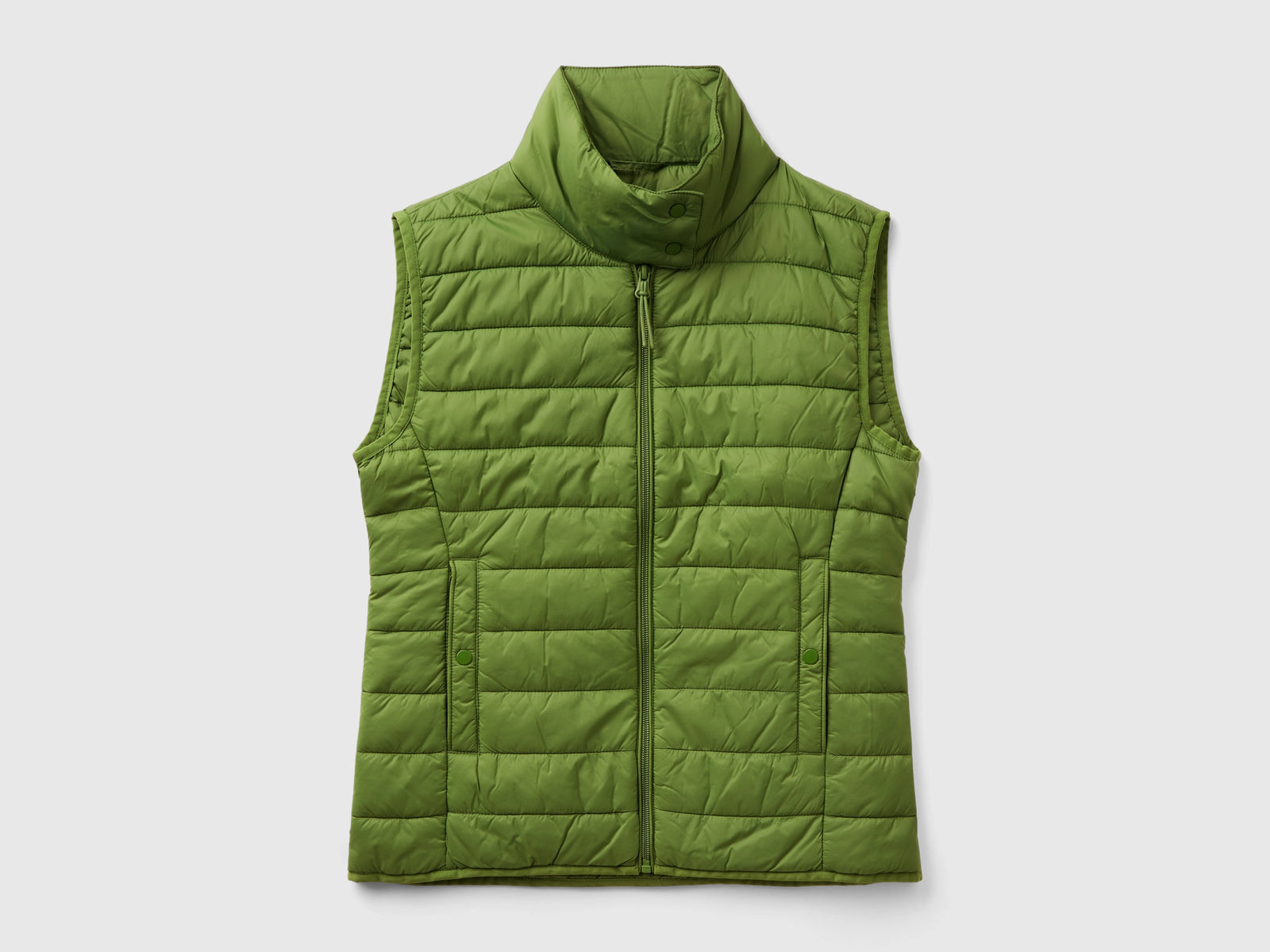 Chaqueta acolchada sin mangas da donna verde militare | Benetton Outlet