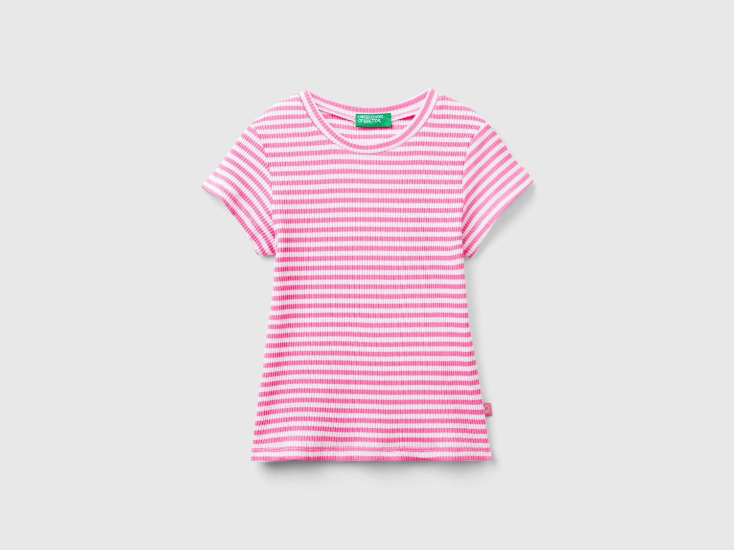 Maglietta slim fit a righe da bimba multi-color | Benetton Outlet
