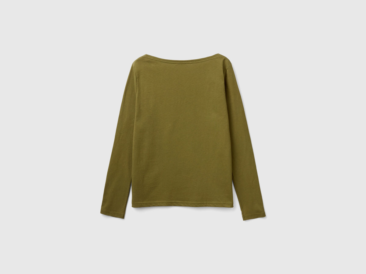 T-shirt con scollo a barchetta 100% cotone