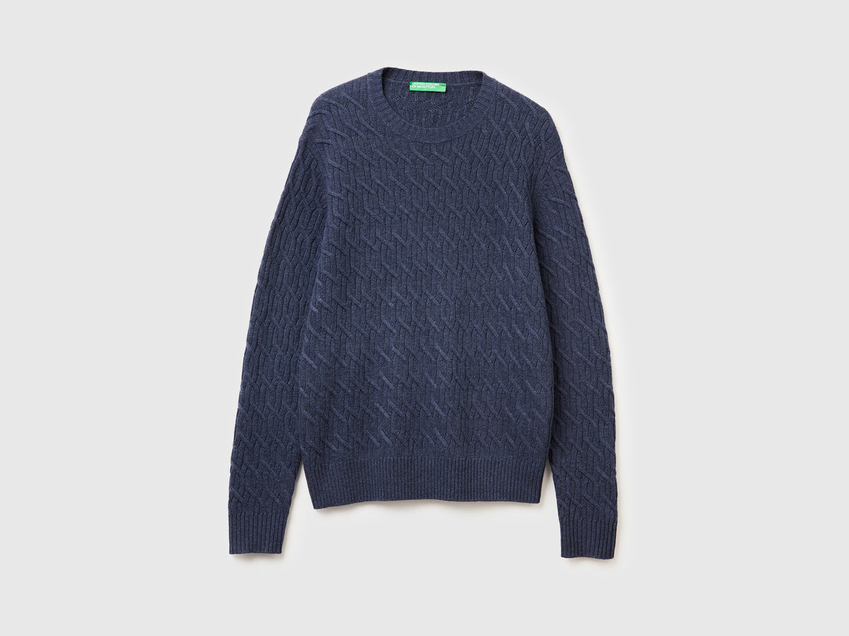 Maglia a trecce in misto cashmere