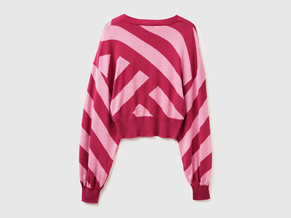 Maglia cropped a righe regimental