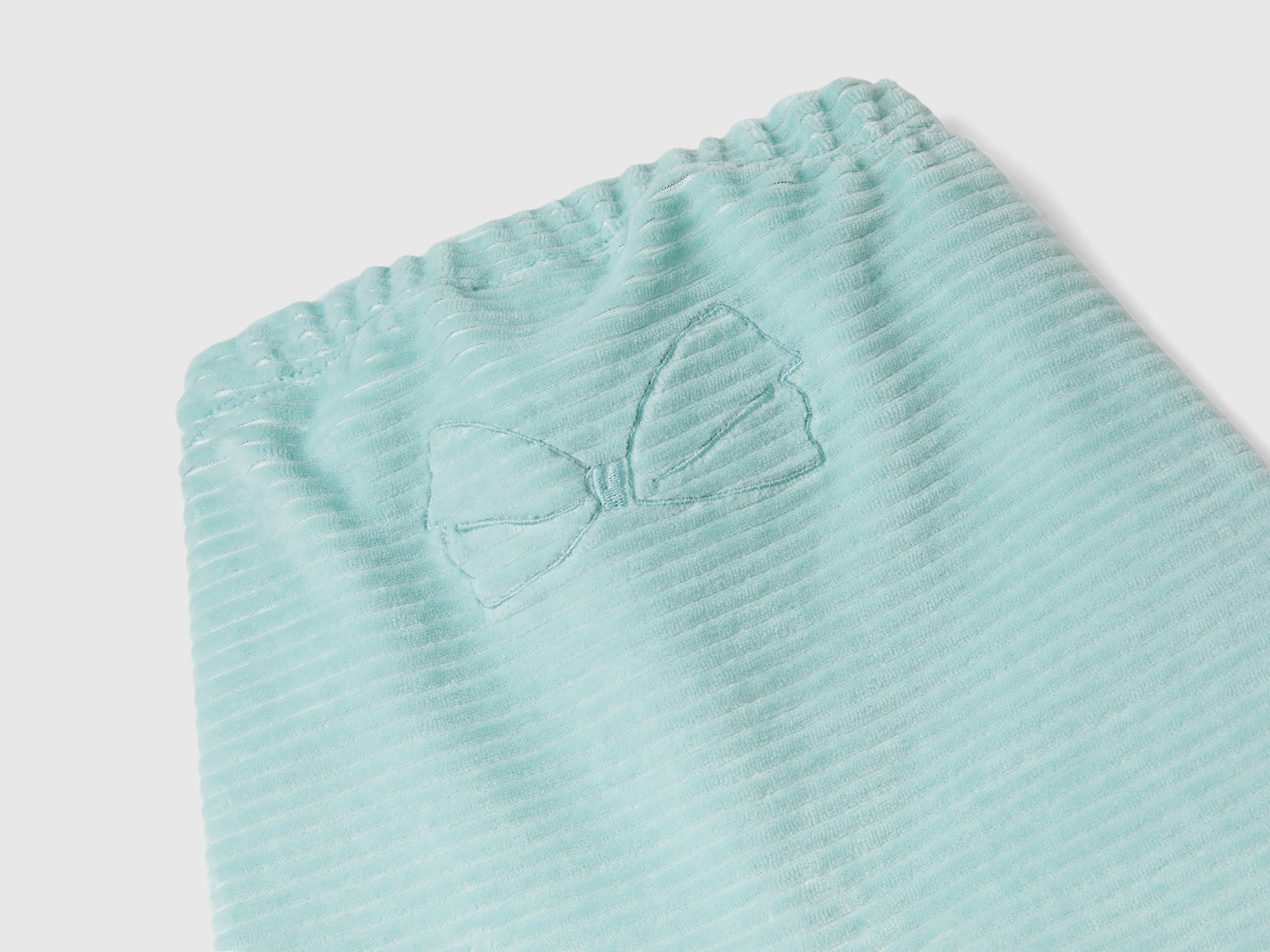 Pantaloni in ciniglia con ricamo da neonato verde acqua 3 | Benetton Outlet